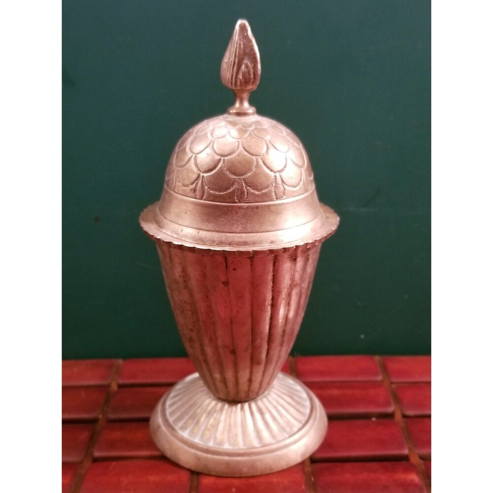 Vintage Victorian Style Decorative Silver Plated Lidded Urn 7.25" Tall